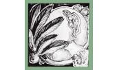 Piastrellina con melagrana lato cm. 10 Arte della Ceramica 1898 -1900