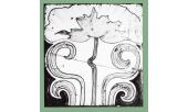 Piastrellina con papavero lato cm. 5  Arte della Ceramica 1898-1900