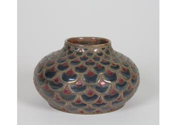 Vaso con occhi di penna di pavone Vaso con occhi di penna di pavone