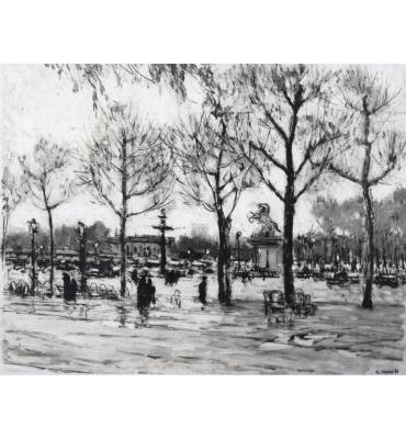 Piazza a Parigi con alberi
